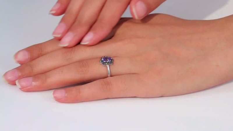 Tanzanite, Multi Diamond (IR and Natural) (0.15 cts) Ring in Rhodium Over Sterling Silver (Size 10.0) 1.15 ctw