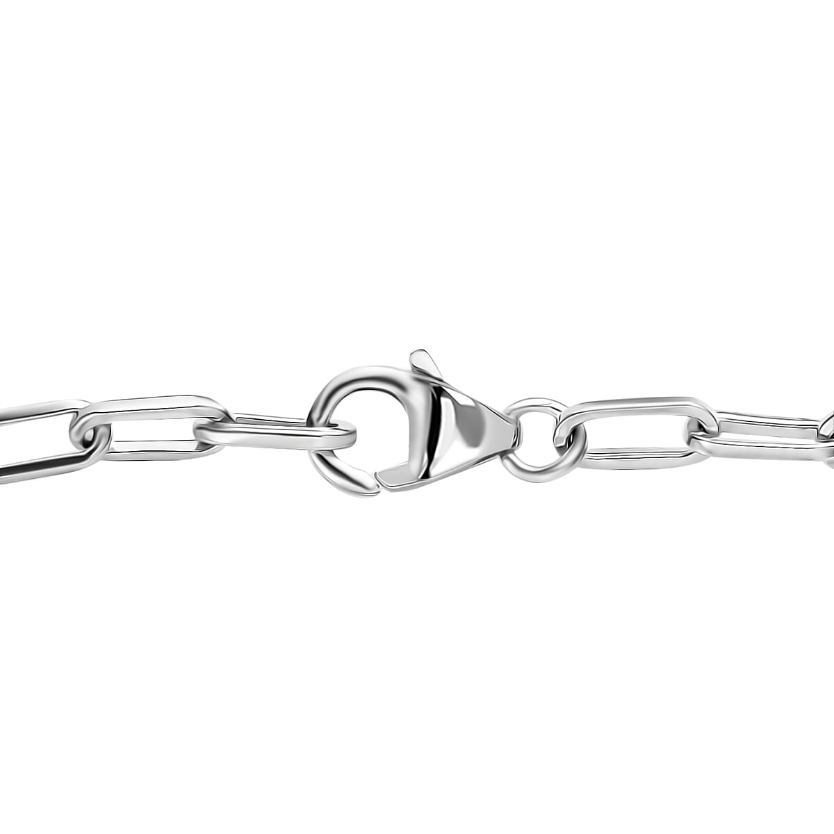Tanzanite Paper Clip Chain Bracelet in Rhodium Over Sterling Silver (6.50 In) 3.00 ctw image number 3