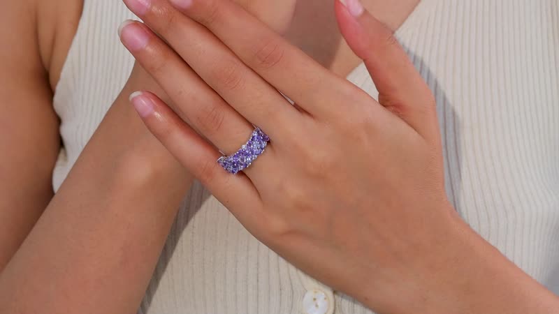 Tanzanite Ring in Rhodium Over Sterling Silver 2.75 ctw