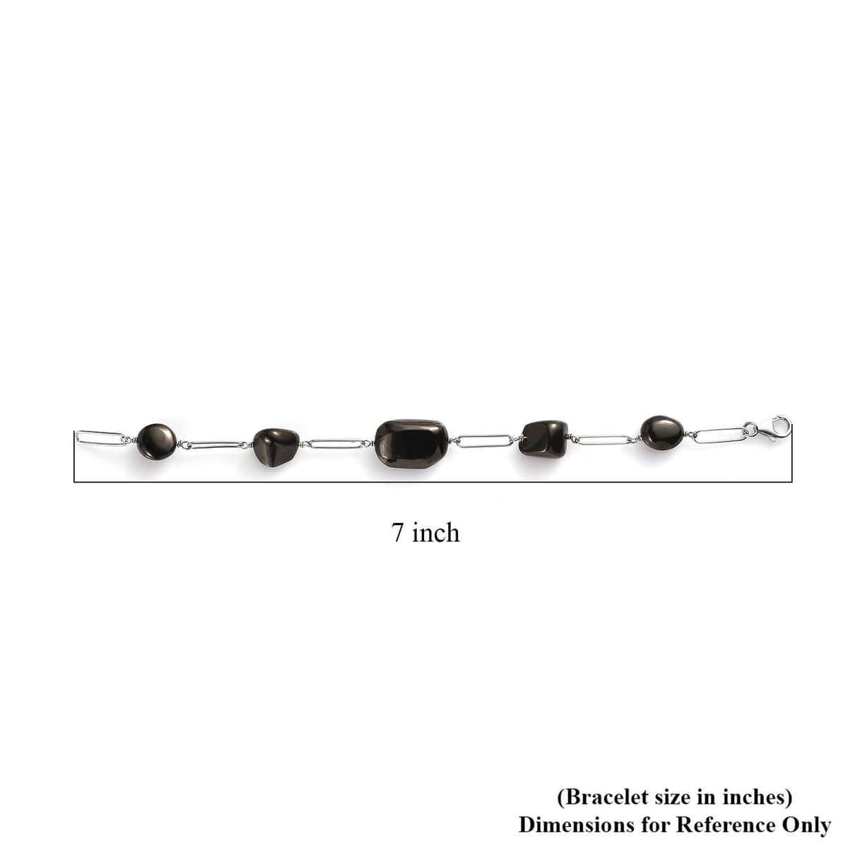 TLV Elite Shungite Station Bracelet in Rhodium Over Sterling Silver (7.50 In) 27.00 ctw image number 4