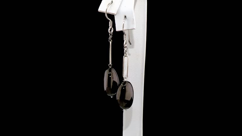 TLV Elite Shungite Earrings in Rhodium Over Sterling Silver 15.00 ctw