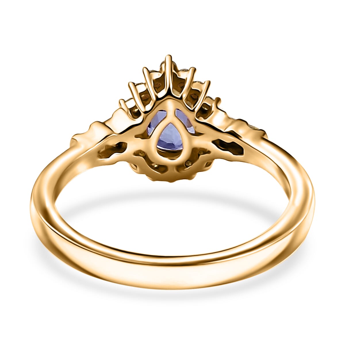 Green Tanzanite and Yellow Diamond Northern Light Ring in 18K Vermeil Yellow Gold Over Sterling Silver (Size 6.0) 0.90 ctw image number 4