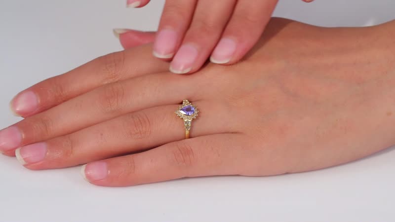 Tanzanite, Natural Champagne Diamond (0.20 cts) Ring in 18K Vermeil YG Over Sterling Silver (Size 6.0) 0.85 ctw