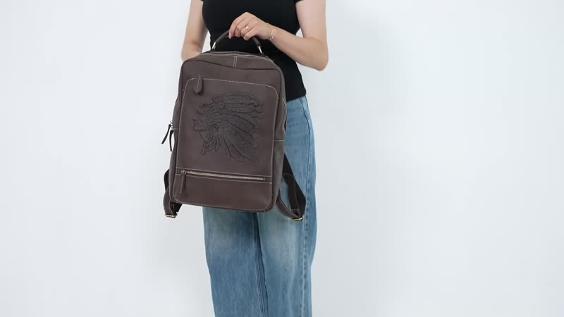 Italy Retro Noble Collection Camel Genuine Leather Backpack Bag (11.4"x4.9"x16") With Handle Drop and Adjustable Double Shoulder Strap