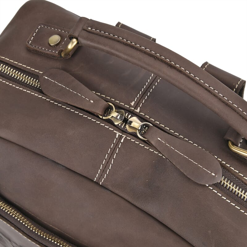 Italy Retro Noble Collection Coffee Genuine Leather Backpack Bag With Handle Drop and Adjustable Double Shoulder Strap