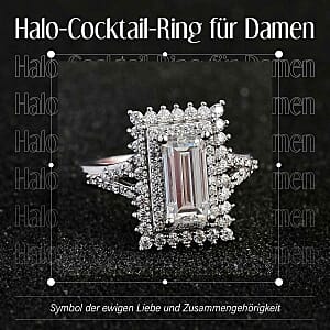 Moissanite 2.98 ctw Cluster Ring in Rhodium Over Sterling Silver (Size 10)