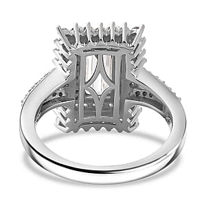 Moissanite 2.98 ctw Cluster Ring in Rhodium Over Sterling Silver (Size 10)