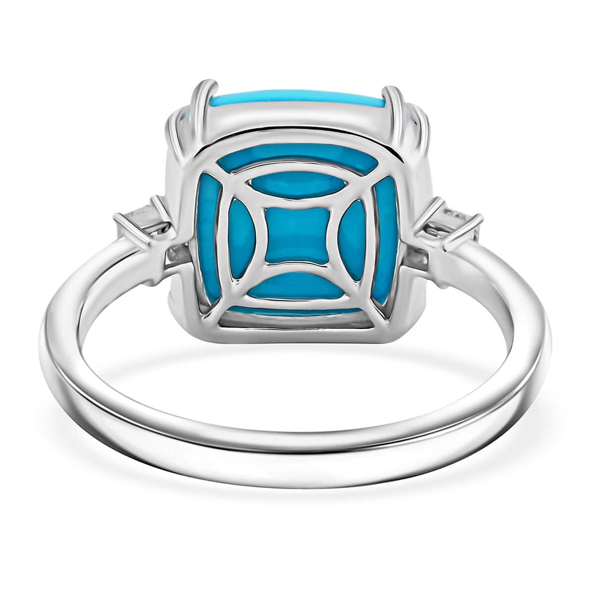 Rhapsody AAAA Sleeping Beauty Turquoise and E-F VS Diamond 4.85 ctw Ring in 950 Platinum (Size 6.0) 5.25 Grams image number 4