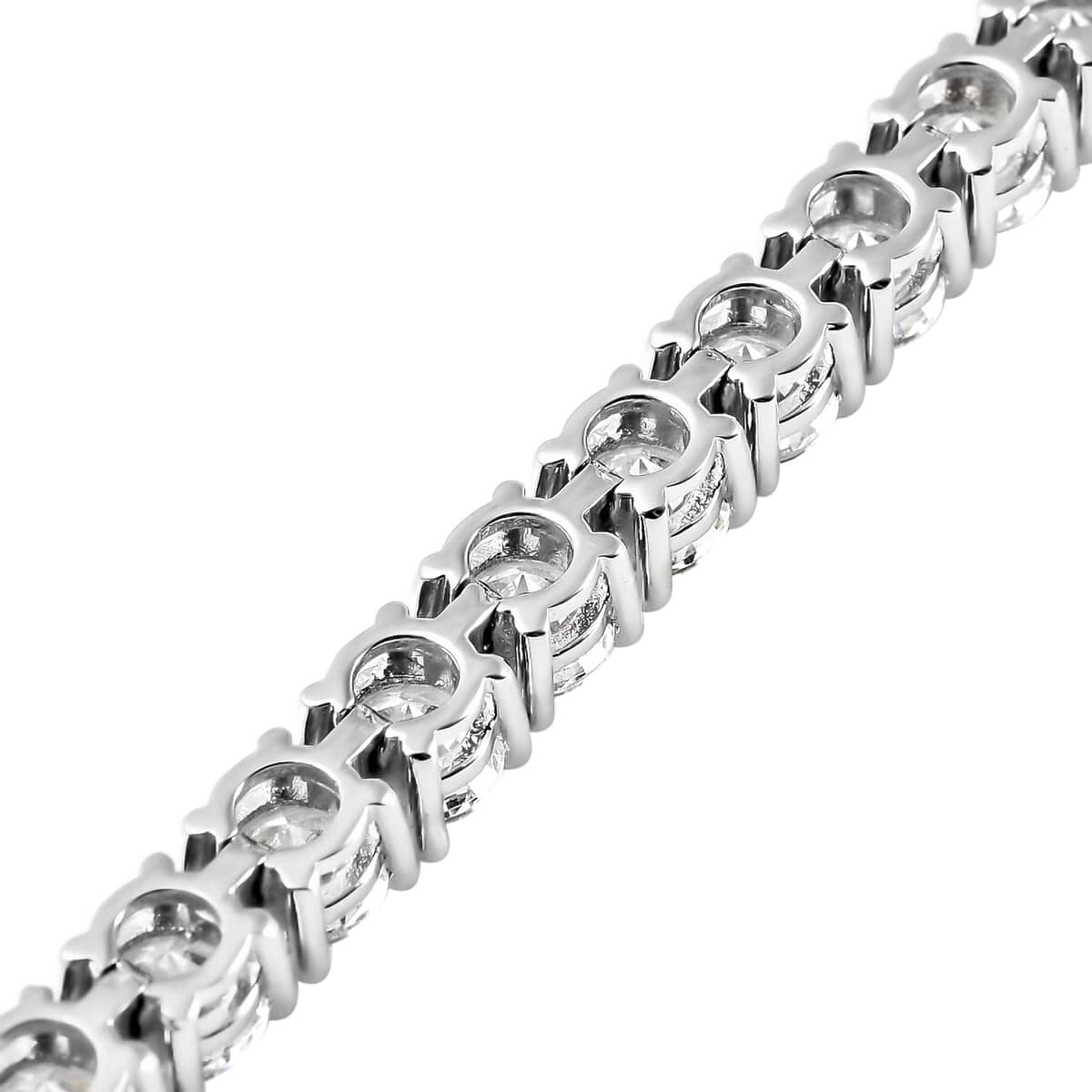 Moissanite Tennis Bracelet in Platinum Over Sterling Silver (6.50 In) 14.10 ctw image number 4