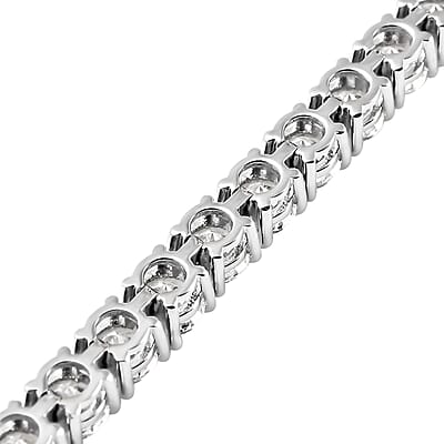 Moissanite Tennis Bracelet in Platinum Over Sterling Silver (6.50 In) 14.10 ctw