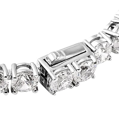 Moissanite Tennis Bracelet in Platinum Over Sterling Silver (6.50 In) 14.10 ctw