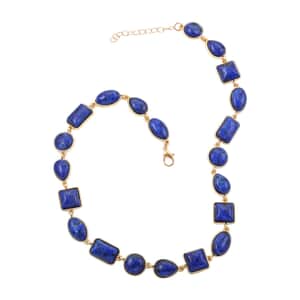 Lapis Lazuli Necklace 18-20 Inches in Goldtone 160.00 ctw