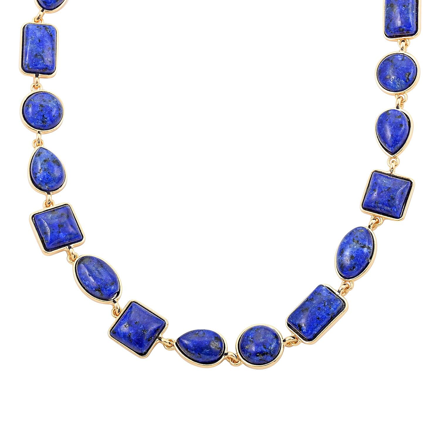 Lapis Lazuli Necklace 18-20 Inches in Goldtone 160.00 ctw