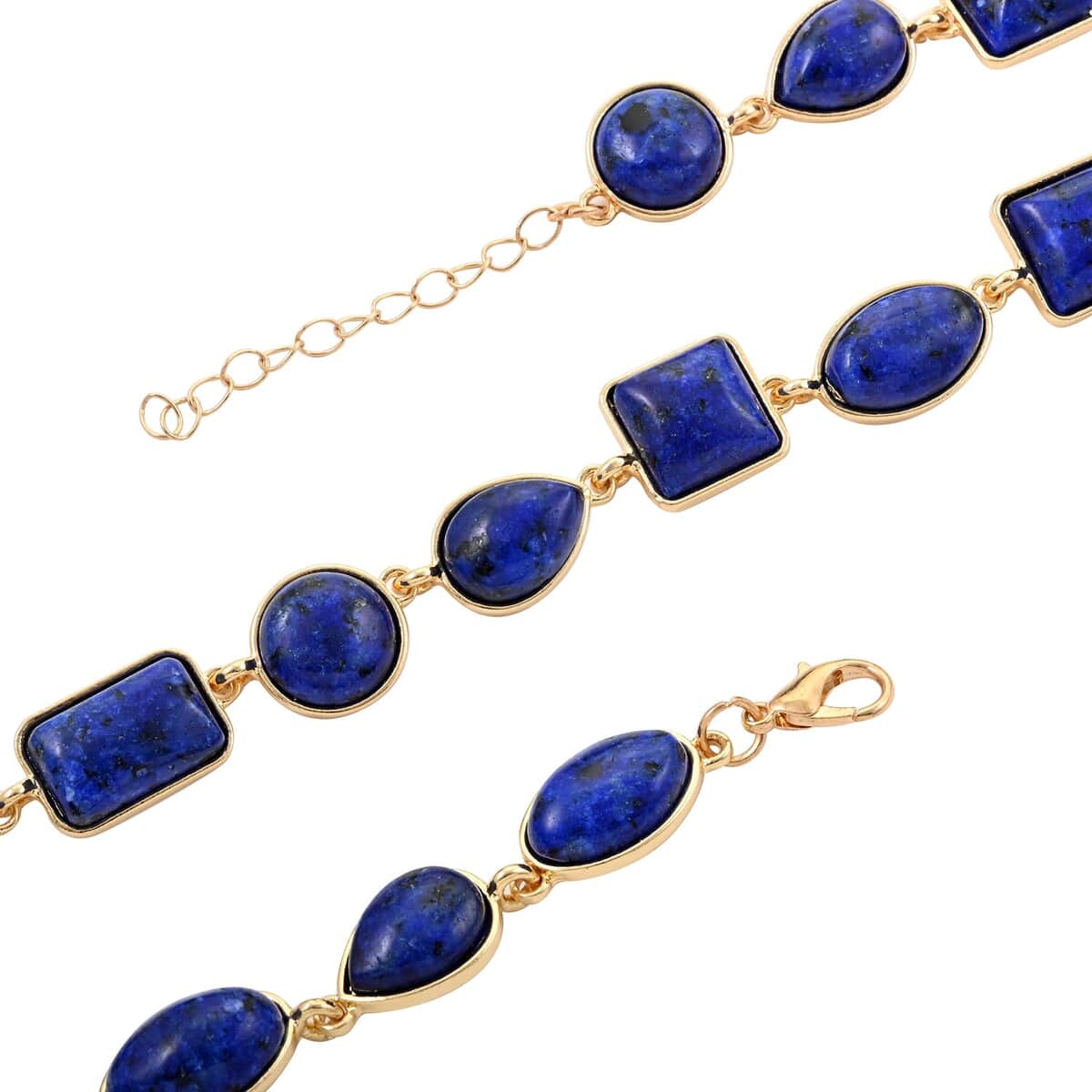 Lapis Lazuli Necklace 18-20 Inches in Goldtone 160.00 ctw image number 3