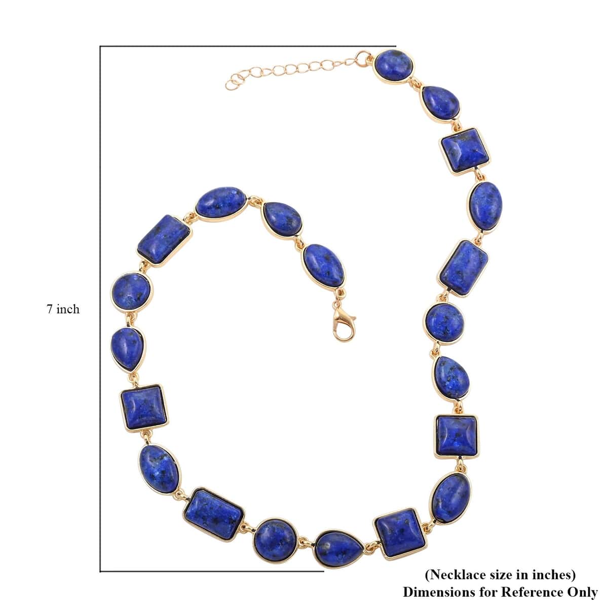 Lapis Lazuli Necklace 18-20 Inches in Goldtone 160.00 ctw image number 4