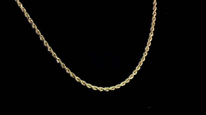 10K Yellow Gold 3mm Rope Necklace (26 Inches) (6.60 g)