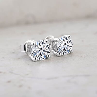 14K White Gold Luxuriant Lab Grown Diamond Earrings 2.00 ctw