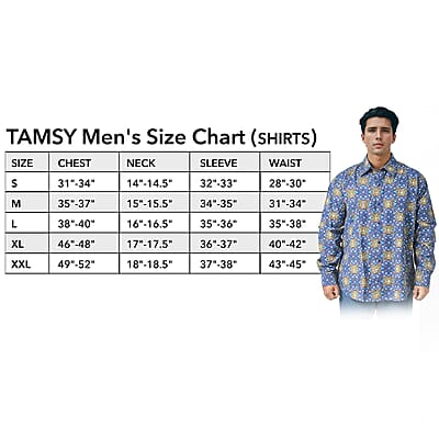 Tamsy by Hunter Navy Floral Men's Button-up Long Sleeve Shirt - S