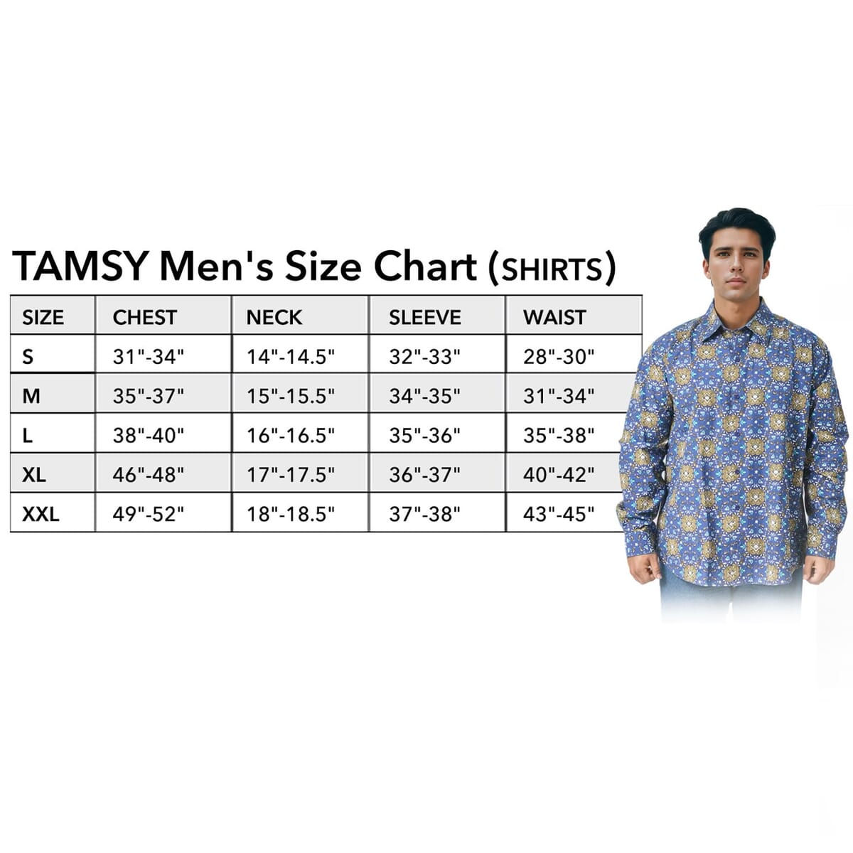 Tamsy Navy Floral Men's Button-up Long Sleeve Shirt - M image number 6