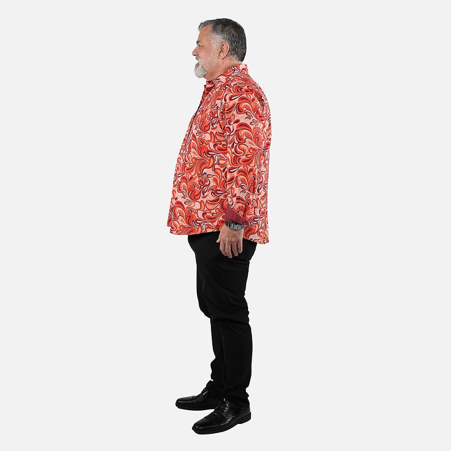 Buy Tamsy Orange Swirl Men's Button-up Long Sleeve Shirt