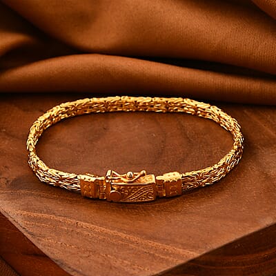 Bali Legacy 2 Row Borobudur Bracelet in 22K Vermeil Yellow Gold Over Sterling Silver (6.50 In) 19.25 Grams