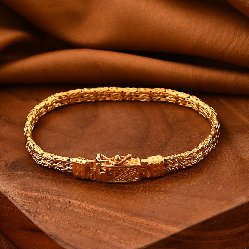 Bali Legacy 2 Row Borobudur Bracelet in 22K Vermeil Yellow Gold Over Sterling Silver (6.50 In) 19.25 Grams