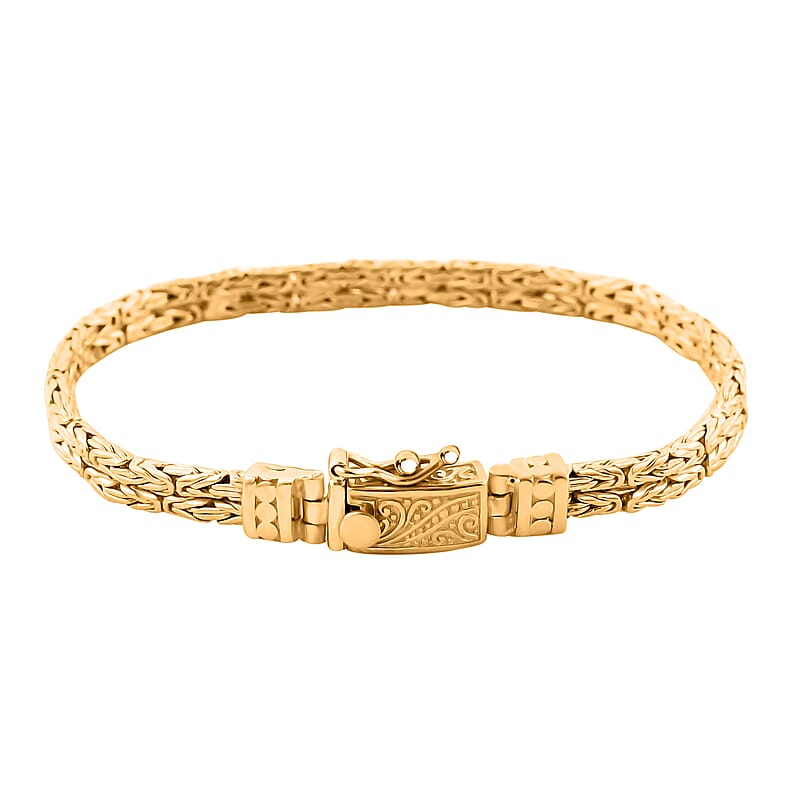 Bali Legacy 2 Row Borobudur Bracelet in 22K Vermeil Yellow Gold Over Sterling Silver (6.50 In) 19.25 Grams