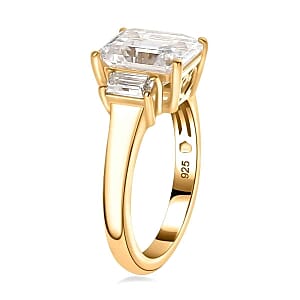 Moissanite 5.60 ctw Ring in 18K Vermeil Yellow Gold Over Sterling Silver (Size 6.5)