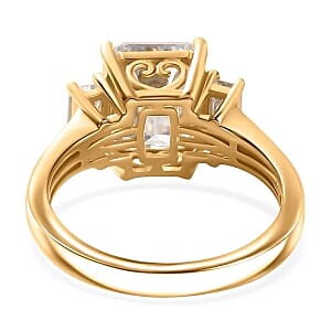 Moissanite 5.60 ctw Ring in 18K Vermeil Yellow Gold Over Sterling Silver (Size 6.5)