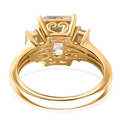 Moissanite 5.60 ctw Ring in 18K Vermeil Yellow Gold Over Sterling Silver (Size 6.5)