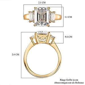 Moissanite 5.60 ctw Ring in 18K Vermeil Yellow Gold Over Sterling Silver (Size 6.5)