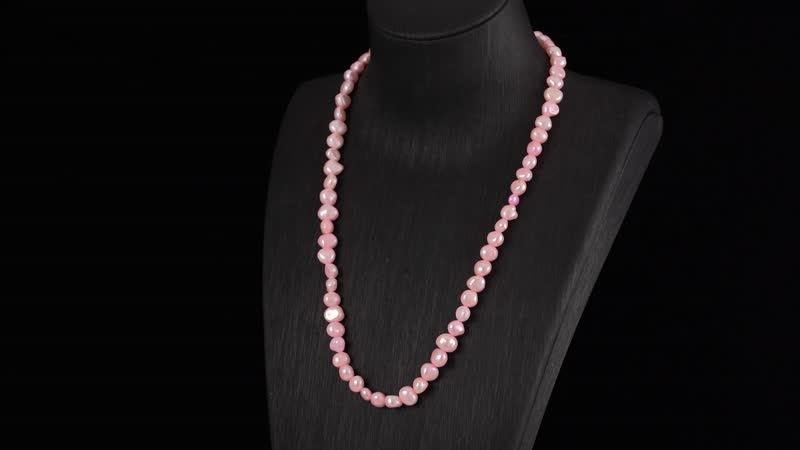 Pink Freshwater Pearl Necklace (20 Inches) in Silvertone