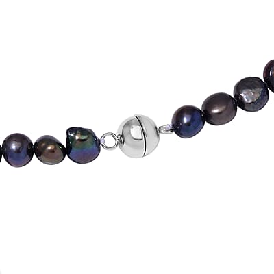 Peacock Freshwater Pearl Necklace 20 Inches in Silvertone