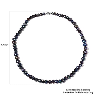 Peacock Freshwater Pearl Necklace 20 Inches in Silvertone