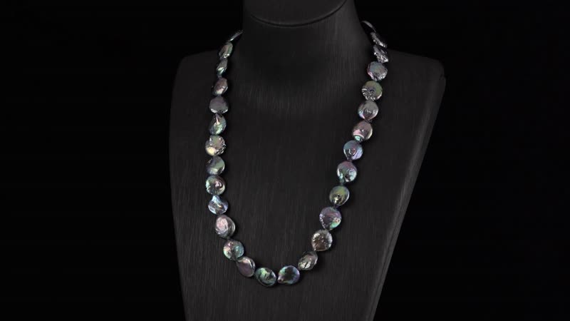 Peacock Freshwater Pearl Necklace 20 Inches in Silvertone