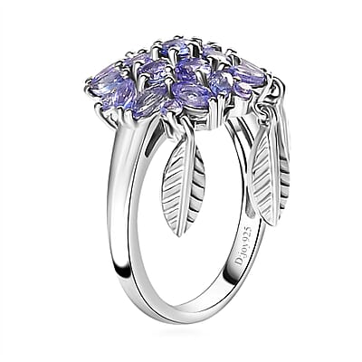 Tanzanite Dream Catcher Ring in Rhodium Over Sterling Silver (Size 10.0) 1.90 ctw