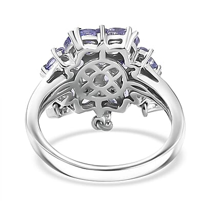 Tanzanite Dream Catcher Ring in Rhodium Over Sterling Silver (Size 10.0) 1.90 ctw