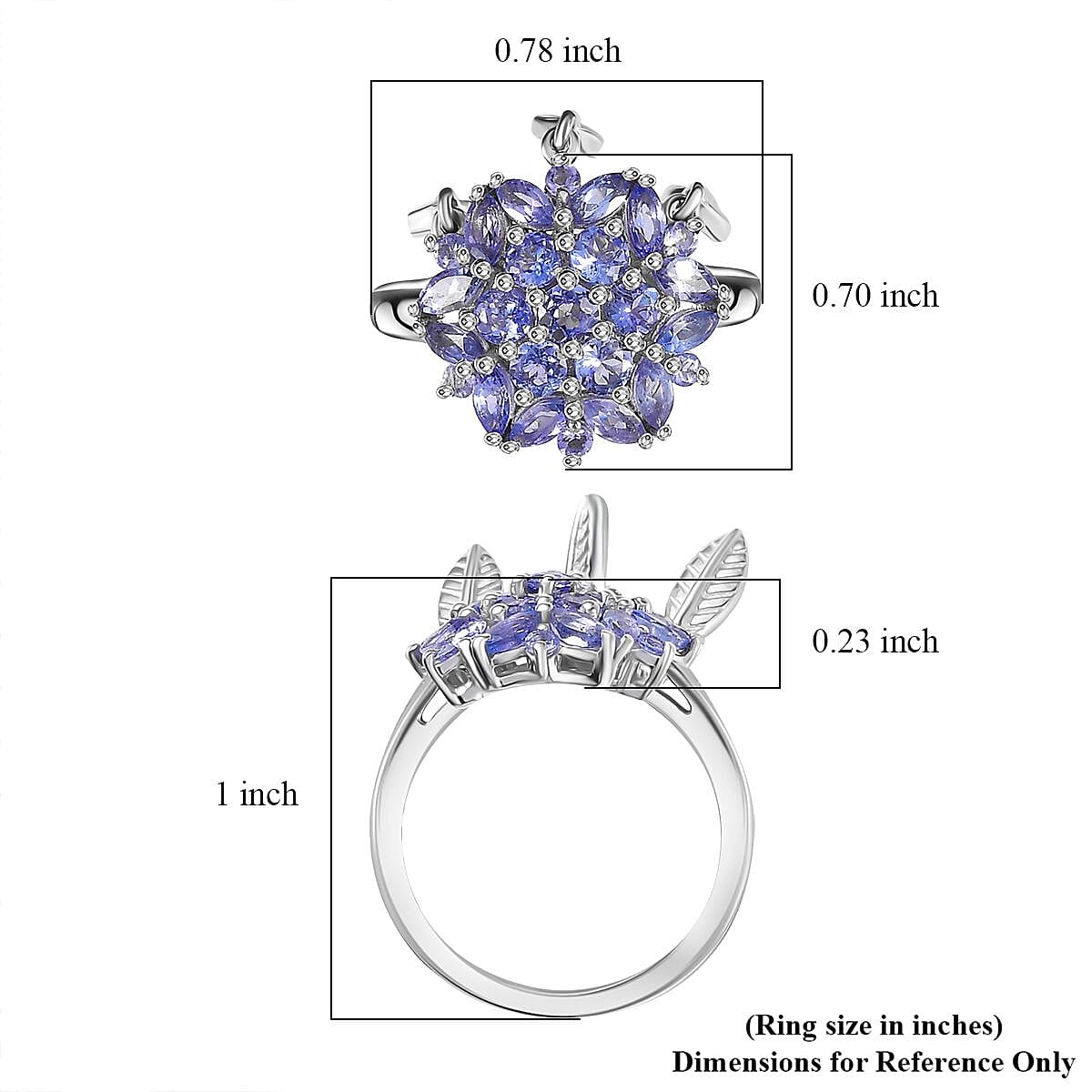 Tanzanite Dream Catcher Ring in Rhodium Over Sterling Silver (Size 10.0) 1.90 ctw