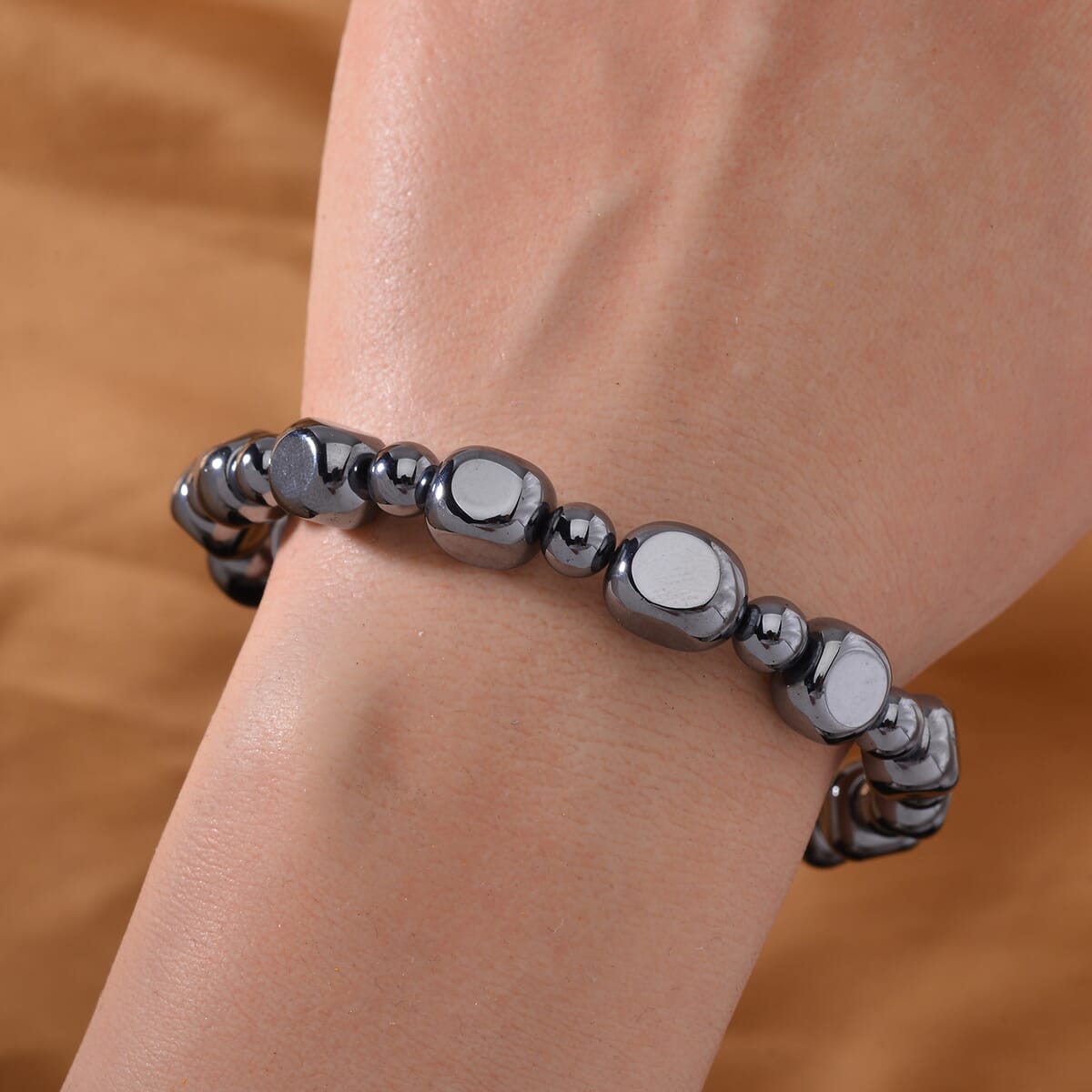 Terahertz 120.00 ctw Tumble Shape Stretch Anklet (9-9.5In) image number 1