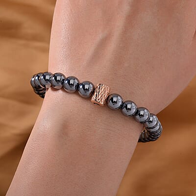 Terahertz Beaded Stretch Anklet (9-9.5 In) in Rosetone 105.00 ctw