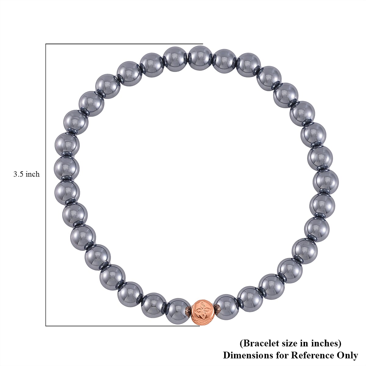 Terahertz Beaded Stretch Anklet (9-9.5 In) in Rosetone 105.00 ctw image number 4