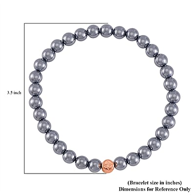 Terahertz Beaded Stretch Anklet (9-9.5 In) in Rosetone 105.00 ctw