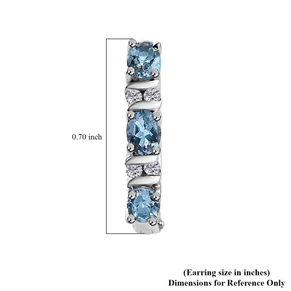 Santa Maria Aquamarine and White Zircon Sea Wave Earrings in Rhodium Over Sterling Silver 1.20 ctw image number 4