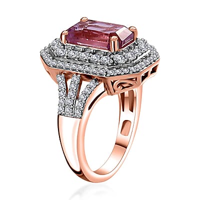 AAA Patroke Kunzite and Moissanite Cocktail Ring in 18K Vermeil Rose Gold Over Sterling Silver (Size 10.0) 5.75 ctw