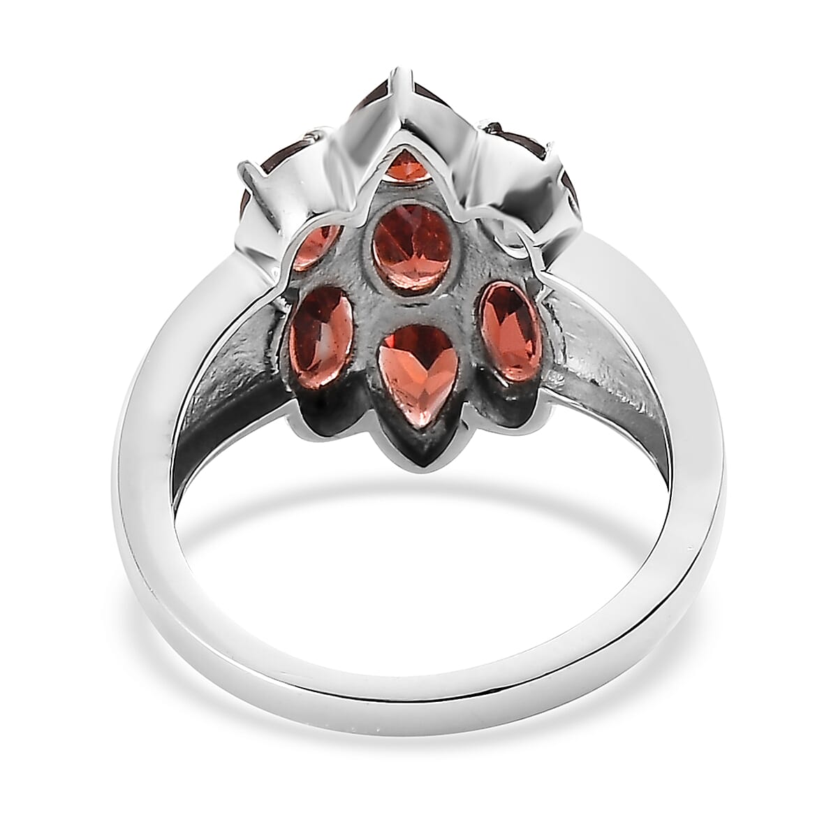 EverTrue Mozambique Garnet 3.75 ctw Ring in Stainless Steel (Size 6.0)
