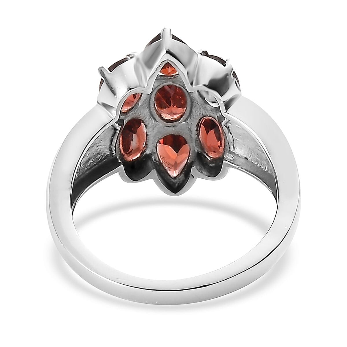 Mozambique Garnet 4.10 ctw Ring in Stainless Steel (Size 6.0) image number 4
