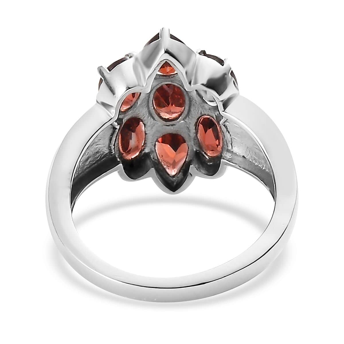 Mozambique Garnet Ring in Stainless Steel (Size 7.0) 3.50 ctw image number 4