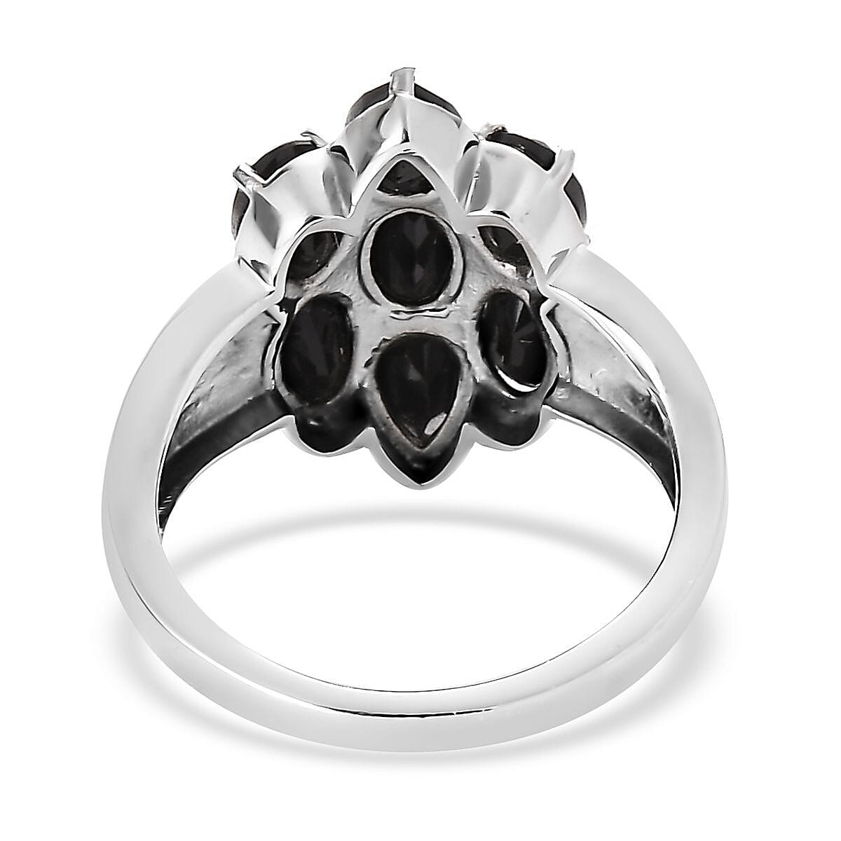 Thai Black Spinel 3.80 ctw Ring in Stainless Steel (Size 8.0)