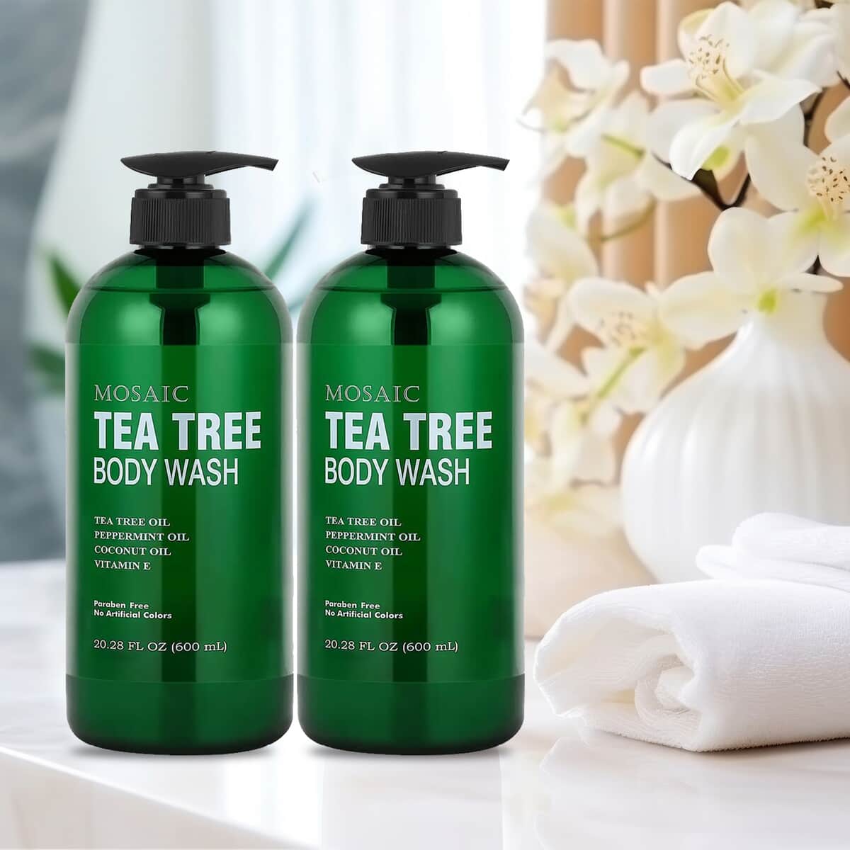 Mosaic Tea Tree Body Wash with Coconut Oil & Vitamin E(2x20.28oz) image number 1