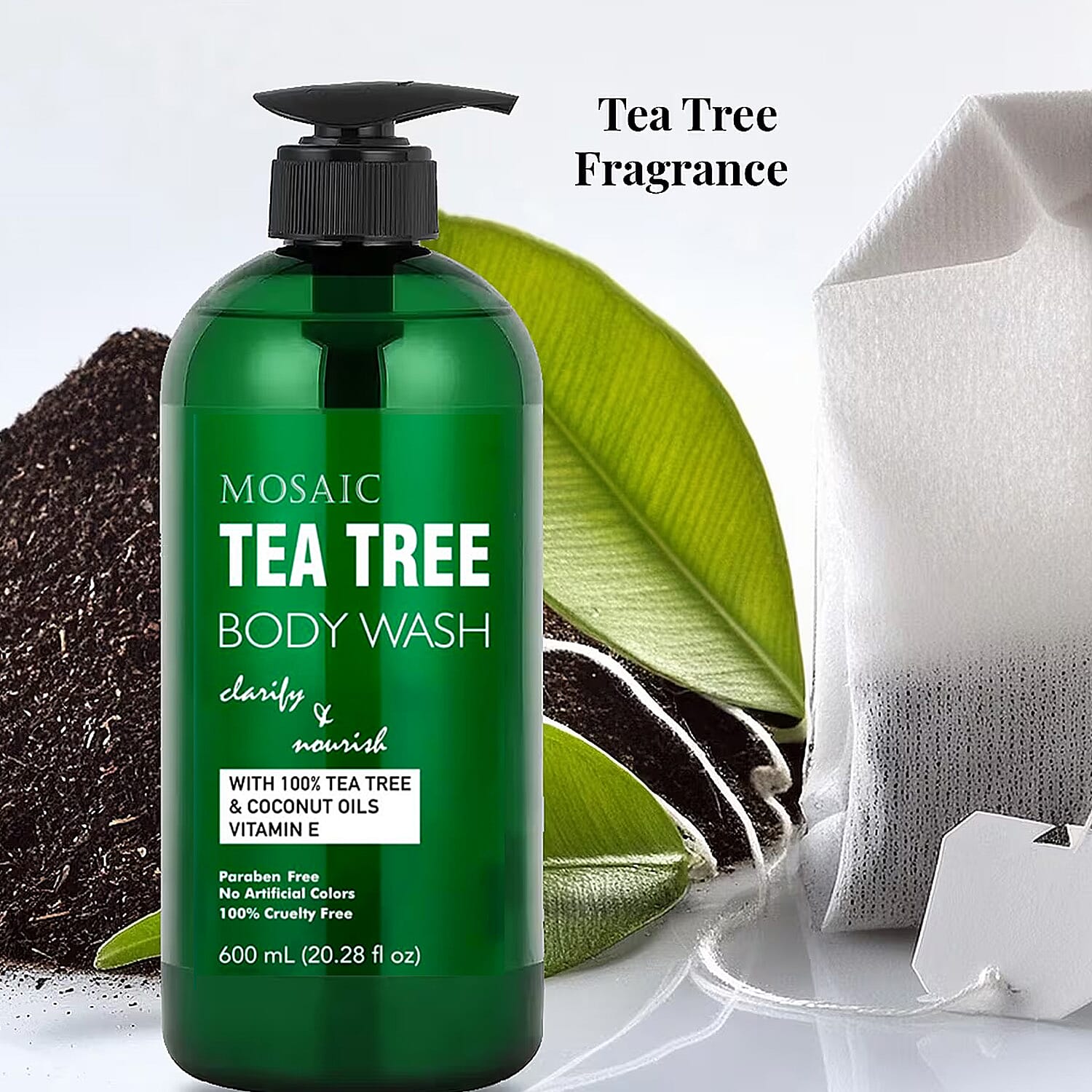 Mosaic Tea Tree Body Wash with Coconut Oil & Vitamin E(2x20.28oz)